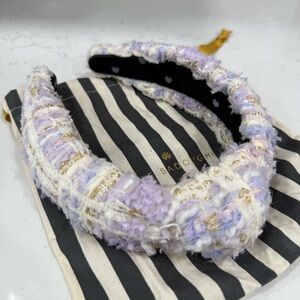 Lele Sadoughi Lilac Tweed Knotted Headband